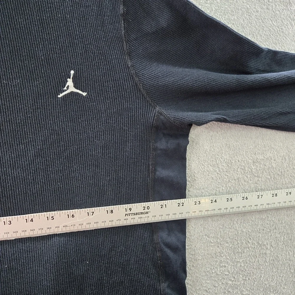 Jordan Men Sweatshirt XL Black Brooklyn Embroidered Jumpman Logo Thermal Knit‎